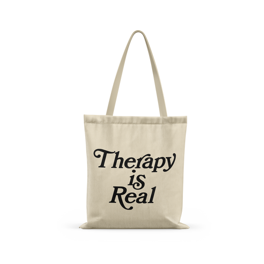 THERAPY IS REAL TOTE BAG